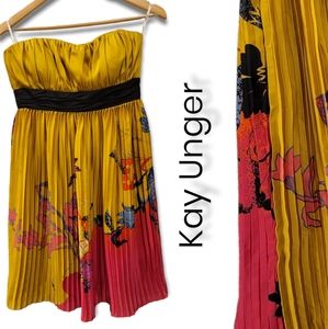 Kay Unger Silk strapless dress